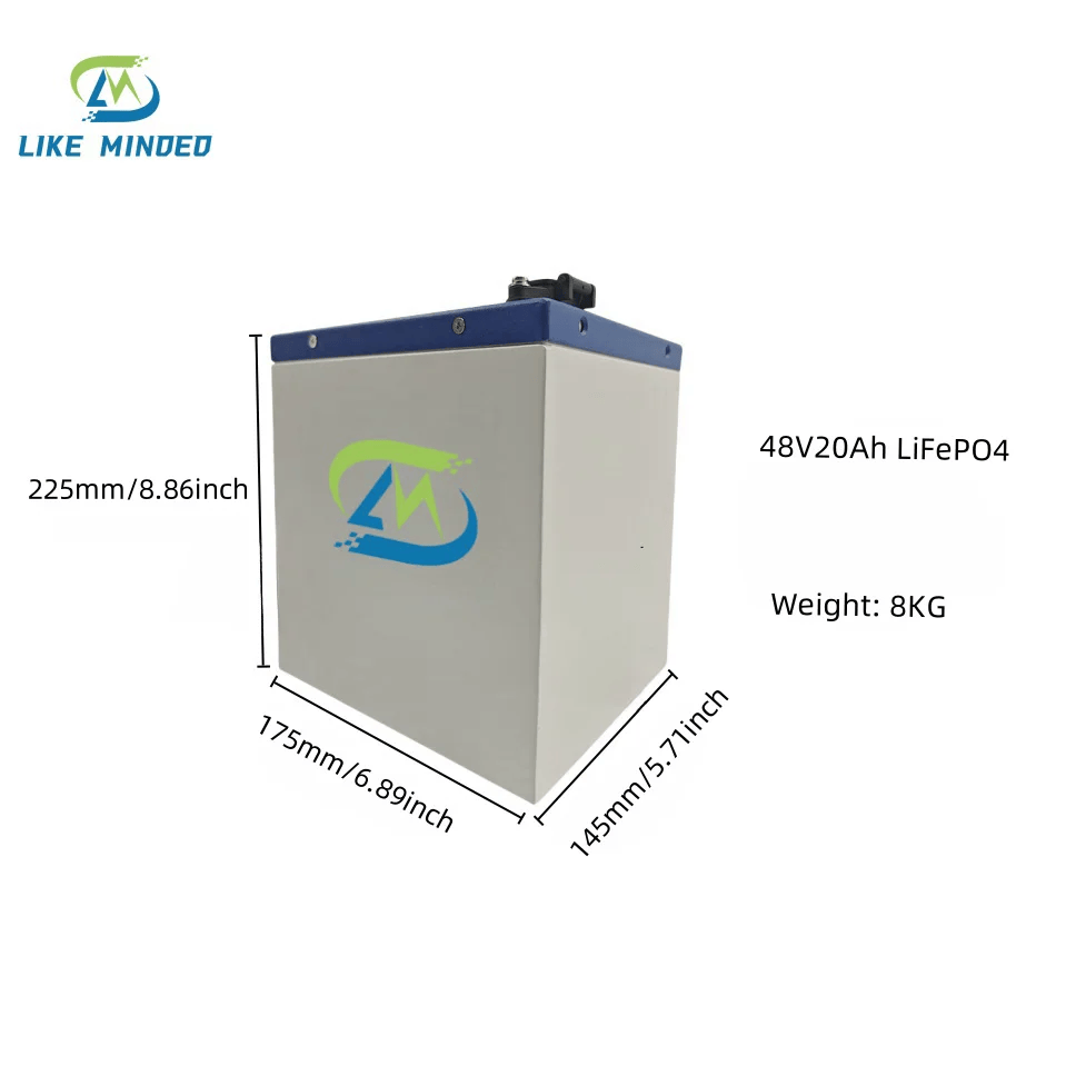 48V 20Ah LiFePO4 batteripaket för elcyklar/elskotrar